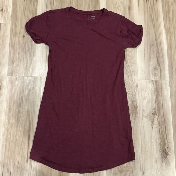 Anthropologie Daily Ritual Maroon Tee Shirt Dress Women’s Small - Picture 2 of 4
